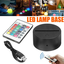 Load image into Gallery viewer, Modern Black USB Cable Remote Control Night Light Touch Switch Acrylic 3D Led Night Lamp